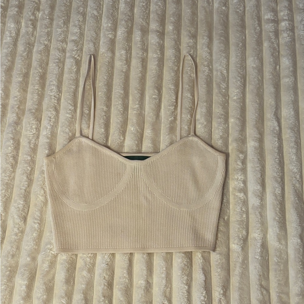 Cream Ribbed Women's Bralette